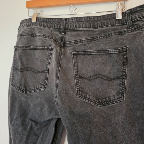 Men's Black Washed Straight Denim Jeans - 38x32 - Picture 3 of 7